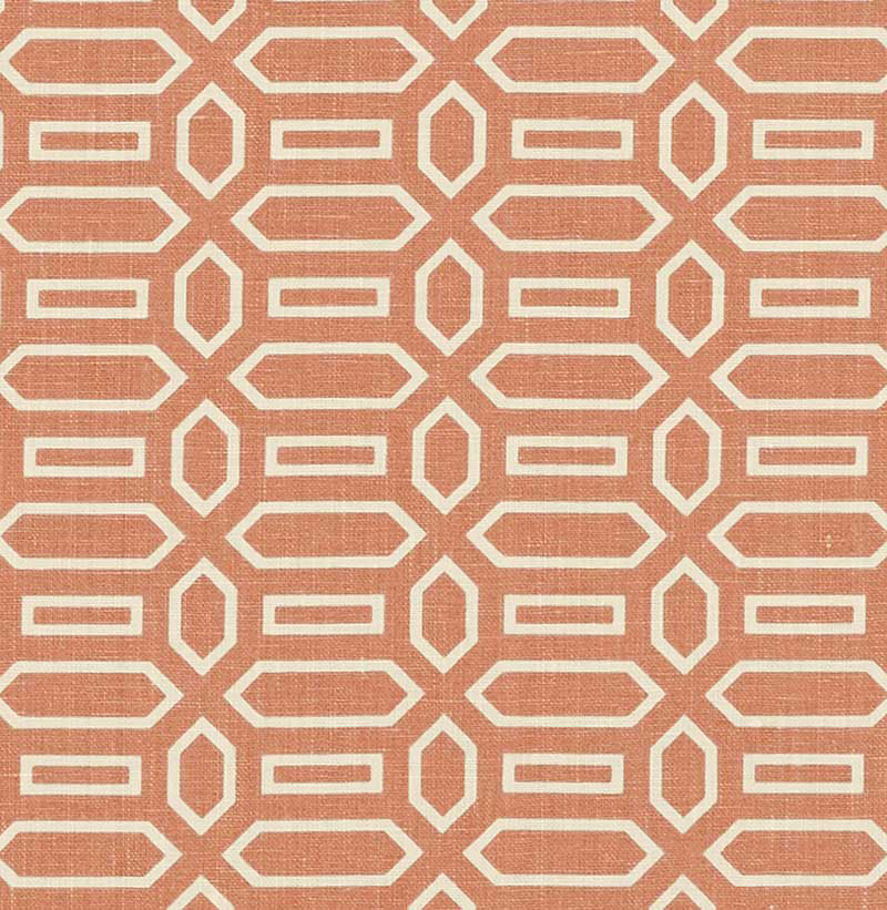 Pavilion fabric in burnt orange color - pattern number 176146 - by Schumacher in the Veere Grenney collection