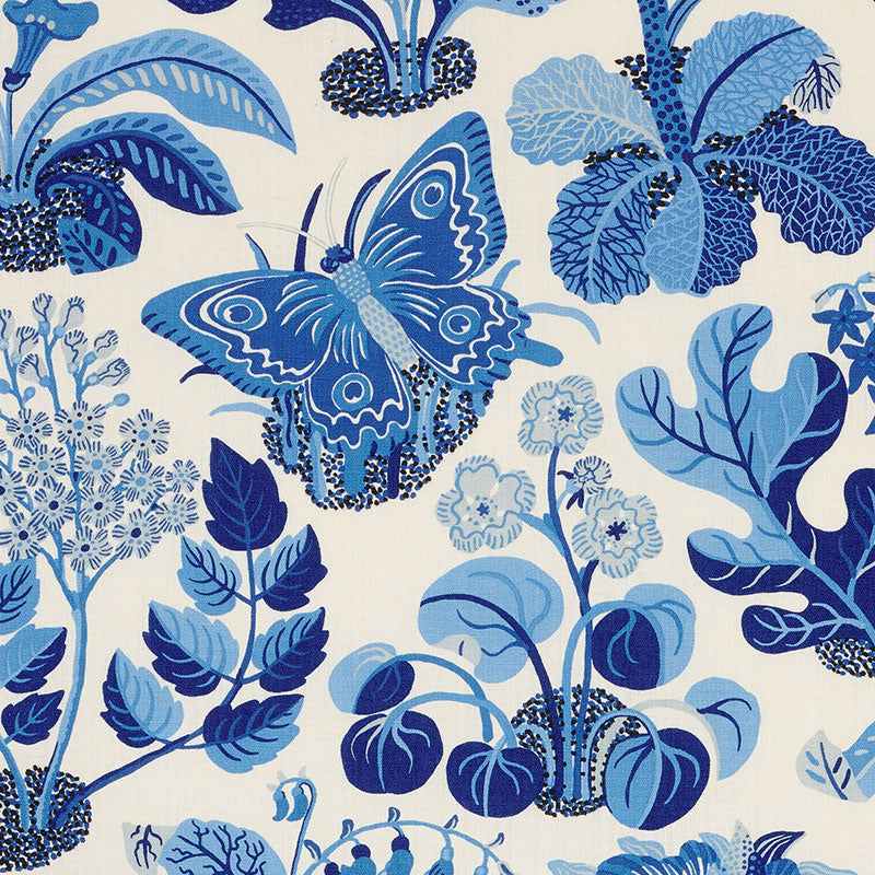 Exotic Butterfly fabric in marine color - pattern number 176183 - by Schumacher in the Good Vibrations collection