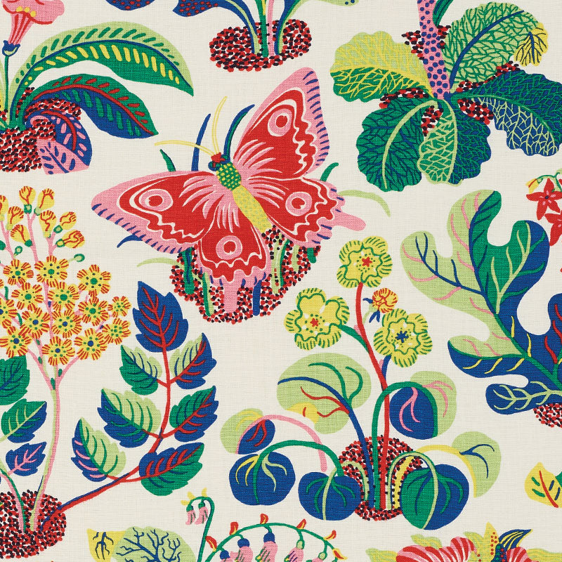 Exotic Butterfly fabric in spring color - pattern number 176184 - by Schumacher in the Good Vibrations collection