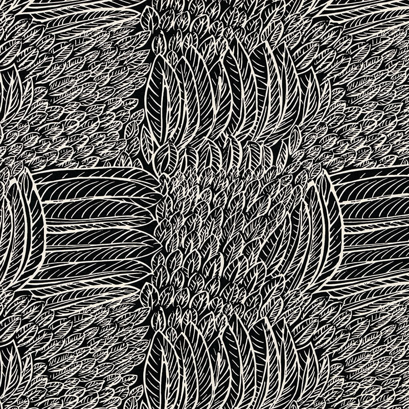 Featherfest fabric in black color - pattern number 176234 - by Schumacher in the Good Vibrations collection