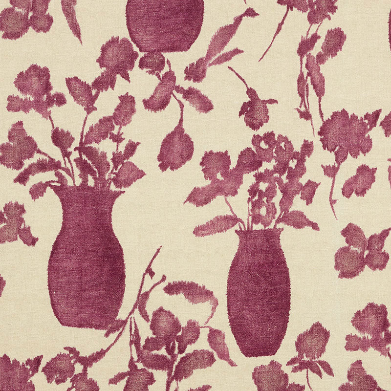 Hugo Floral fabric in fuchsia color - pattern number 176240 - by Schumacher in the Good Vibrations collection