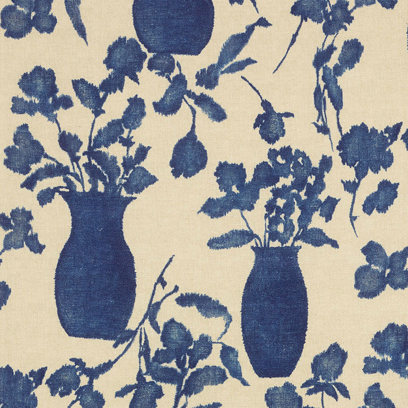 Hugo Floral fabric in indigo color - pattern number 176241 - by Schumacher in the Good Vibrations collection