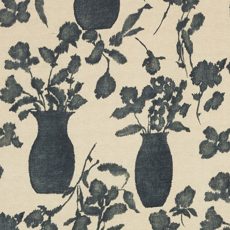 Hugo Floral fabric in faded black color - pattern number 176242 - by Schumacher in the Good Vibrations collection