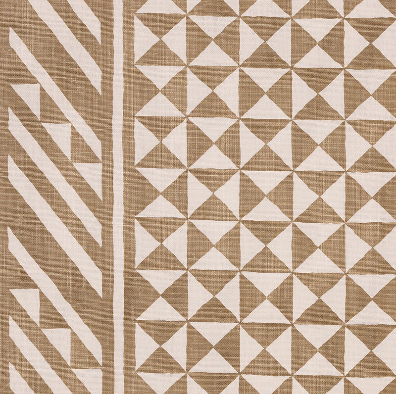 Nuba fabric in taupe color - pattern number 176303 - by Schumacher in the Tribal Chic collection