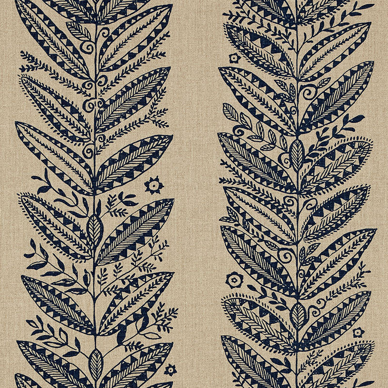 Eland fabric in indigo color - pattern number 176310 - by Schumacher in the Tribal Chic collection