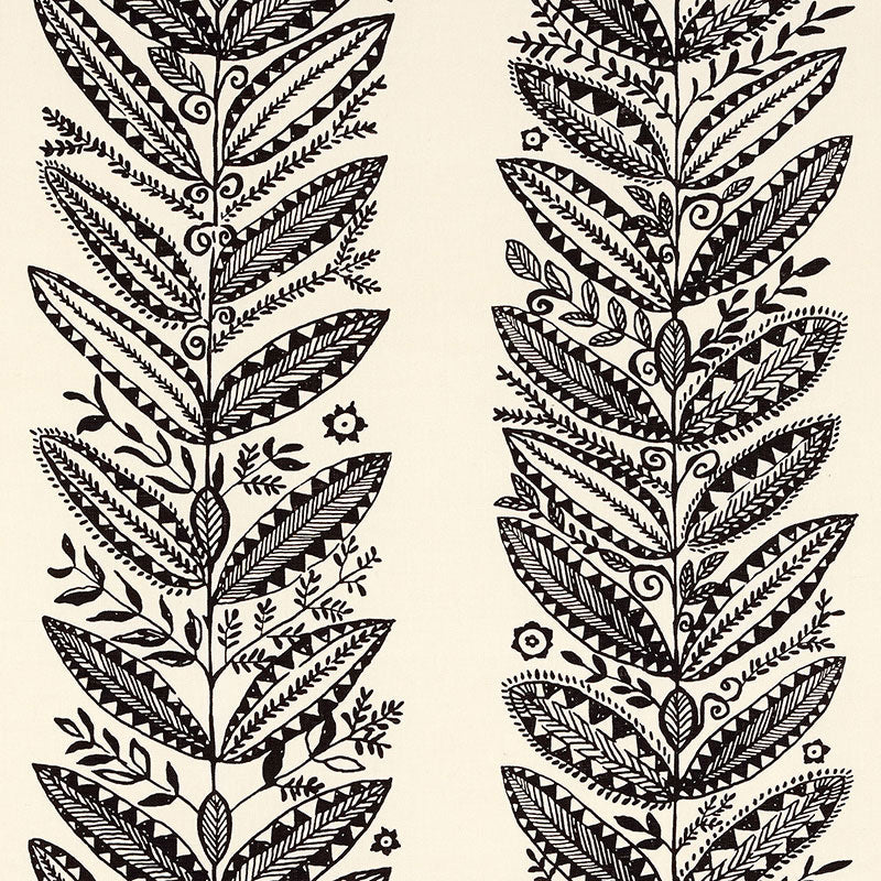 Eland fabric in black color - pattern number 176312 - by Schumacher in the Tribal Chic collection
