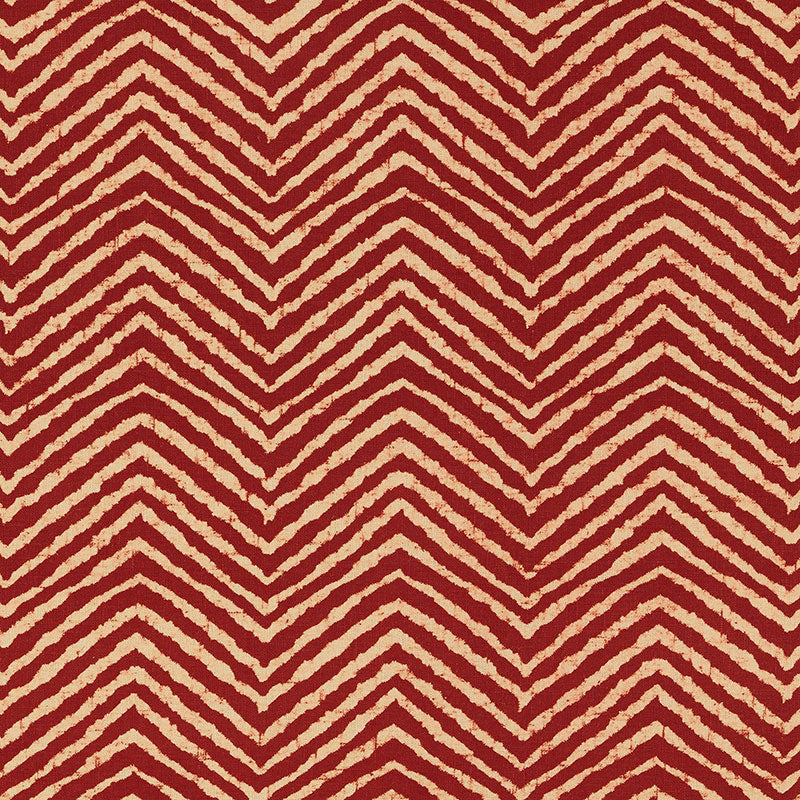 Moka fabric in red color - pattern number 176330 - by Schumacher in the Tribal Chic collection
