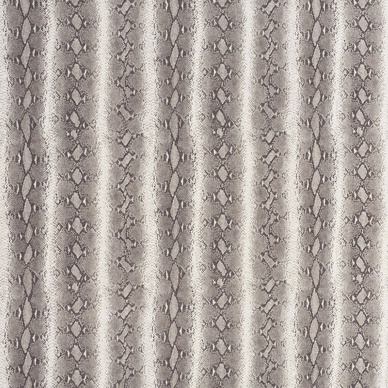 Snake Rattle &amp; Roll Linen fabric in ash color - pattern number 176351 - by Schumacher in the Animal Prints &amp; Wovens collection
