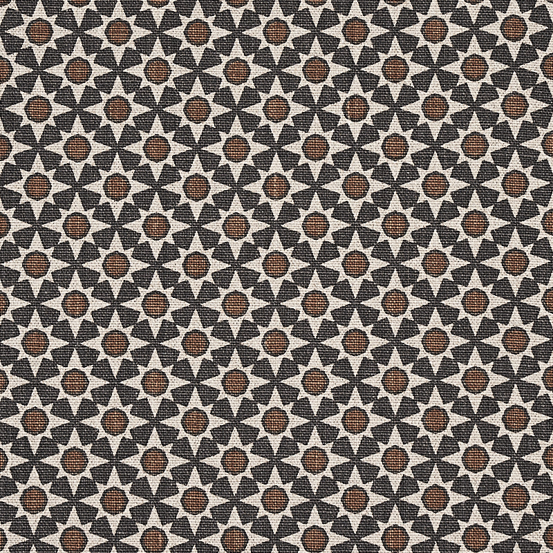 Serendipity fabric in cinder and caramel color - pattern number 176420 - by Schumacher in the Clique collection