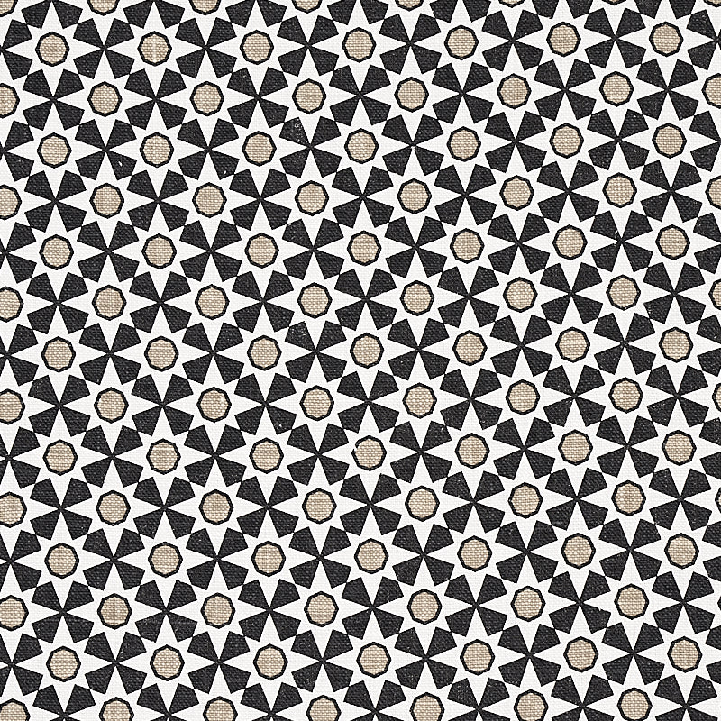 Serendipity fabric in black and taupe color - pattern number 176421 - by Schumacher in the Clique collection