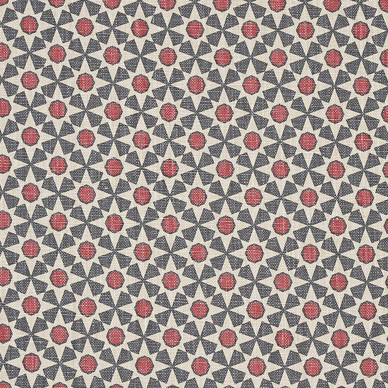 Serendipity fabric in slate and rouge color - pattern number 176424 - by Schumacher in the Clique collection