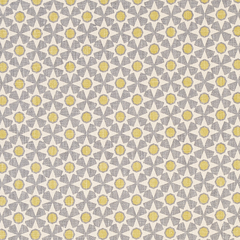 Serendipity fabric in bay and citron color - pattern number 176426 - by Schumacher in the Clique collection