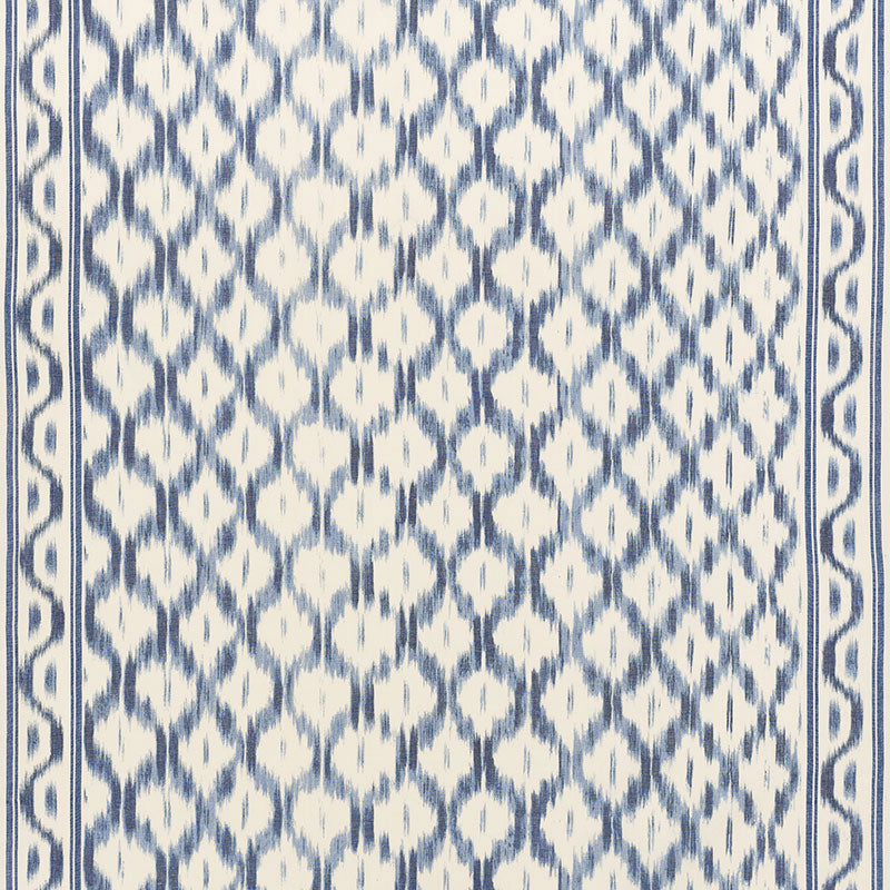 Santa Monica Ikat fabric in indigo color - pattern number 176502 - by Schumacher in the Mark D. Sikes collection