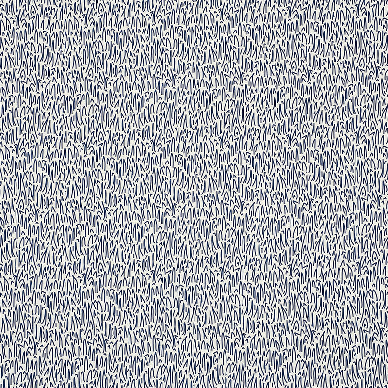 Grass II Indoor Outdoor fabric in navy color - pattern number 176601 - by Schumacher in the Studio Bon collection