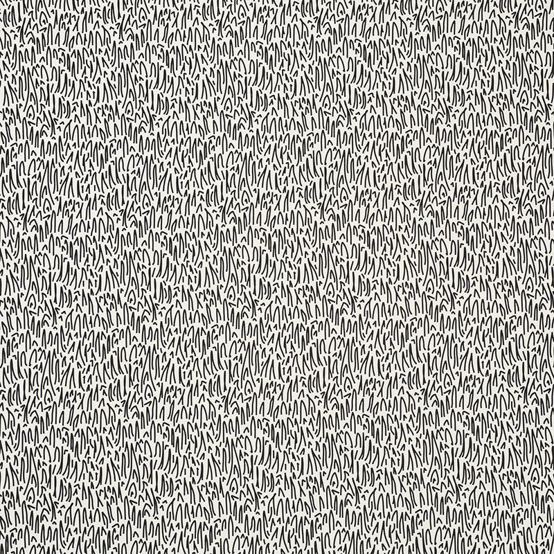 Grass II Indoor Outdoor fabric in black color - pattern number 176602 - by Schumacher in the New Wave: Black &amp; White collection