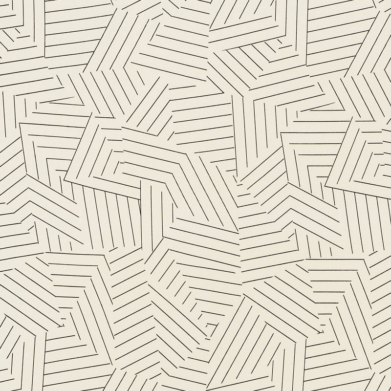 Deconstructed Stripe Indoor Outdoor fabric in black color - pattern number 176700 - by Schumacher in the Indoor-Outdoor Prints &amp; Wovens collection