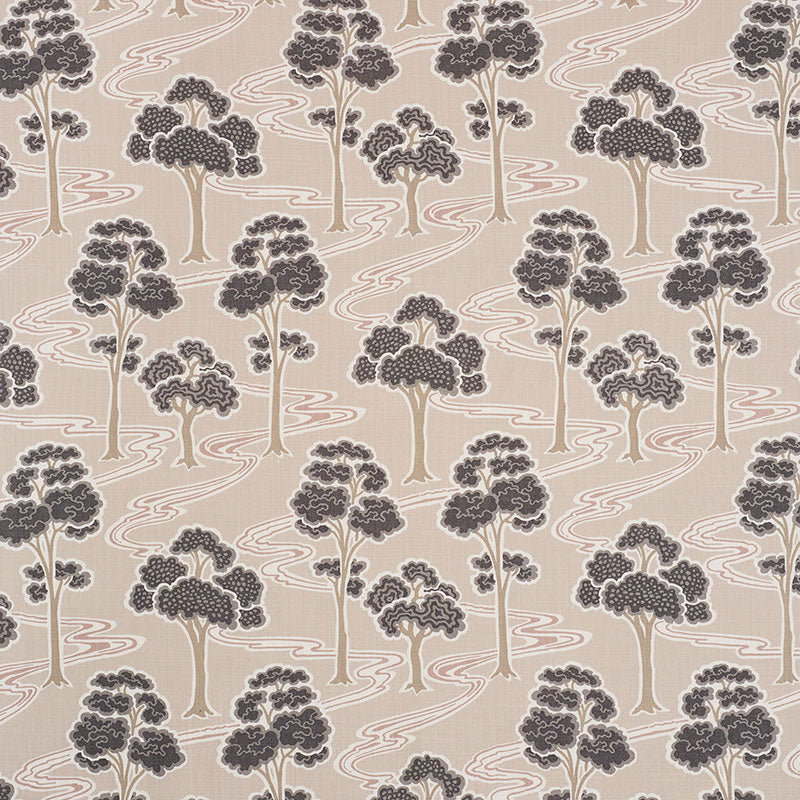 Tree River fabric in blush color - pattern number 176740 - by Schumacher in the Schumacher Classics collection
