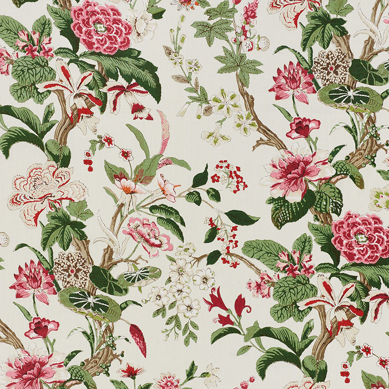 Nymphaea fabric in fuchsia color - pattern number 176761 - by Schumacher in the Schumacher Classics collection