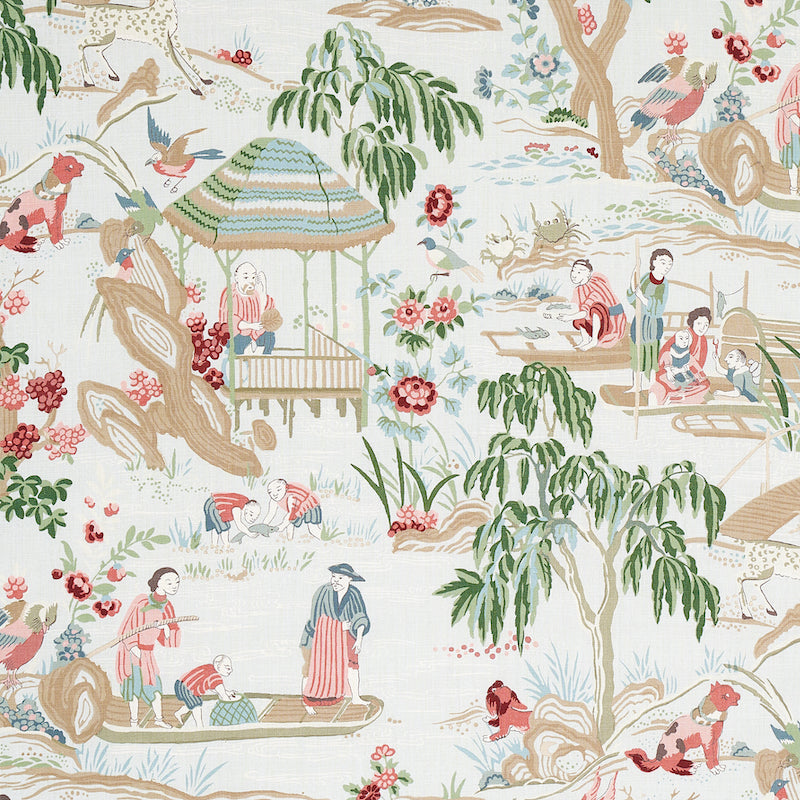 Yangtze River fabric in aqua color - pattern number 176773 - by Schumacher in the Schumacher Classics collection