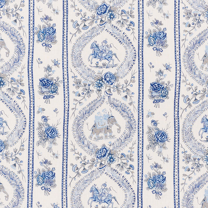 Kandula fabric in blues color - pattern number 176801 - by Schumacher in the Schumacher Classics collection