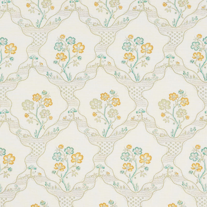 Marella fabric in leaf color - pattern number 176852 - by Schumacher in the Country Chic collection