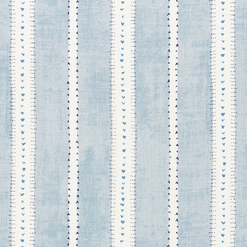 Amour fabric in blue color - pattern number 176940 - by Schumacher in the French Revolution collection