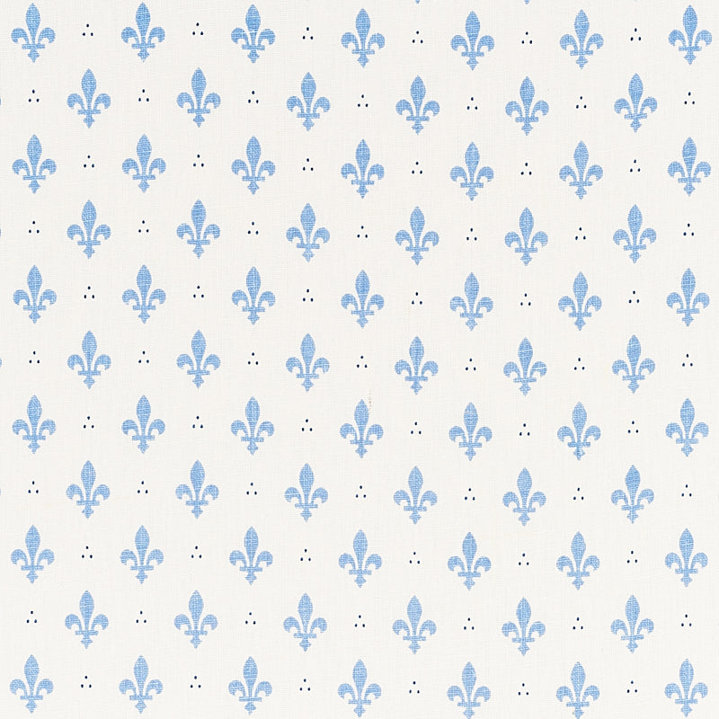 Fleur De Lis fabric in blue color - pattern number 176960 - by Schumacher in the French Revolution collection