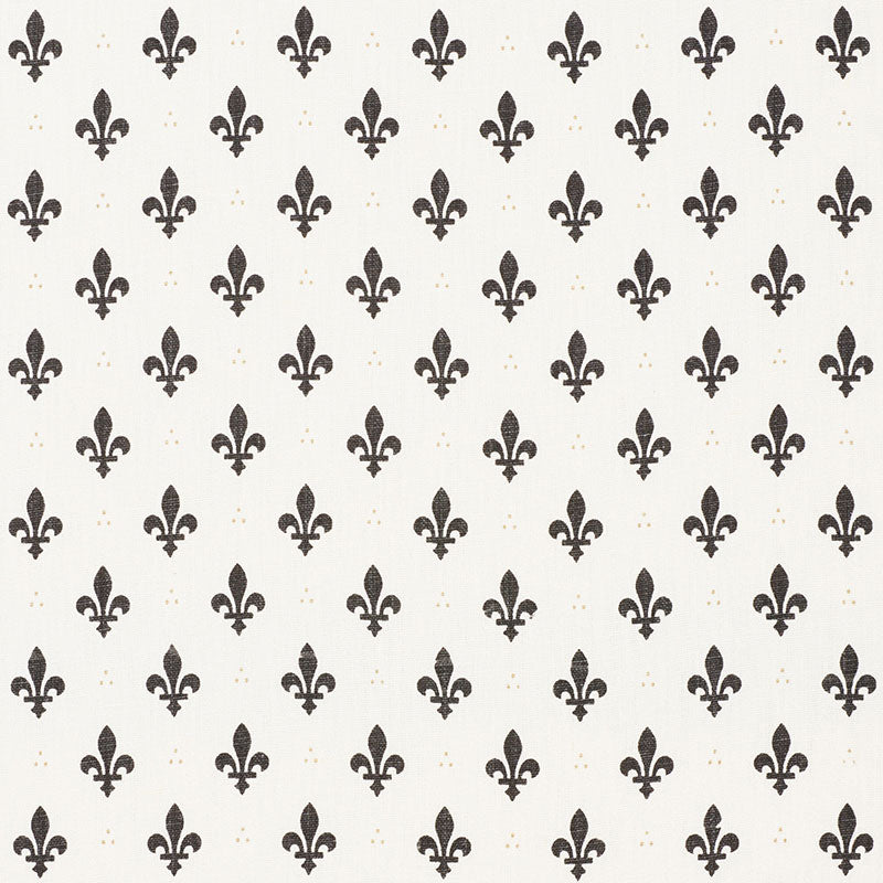 Fleur De Lis fabric in charcoal color - pattern number 176962 - by Schumacher in the French Revolution collection