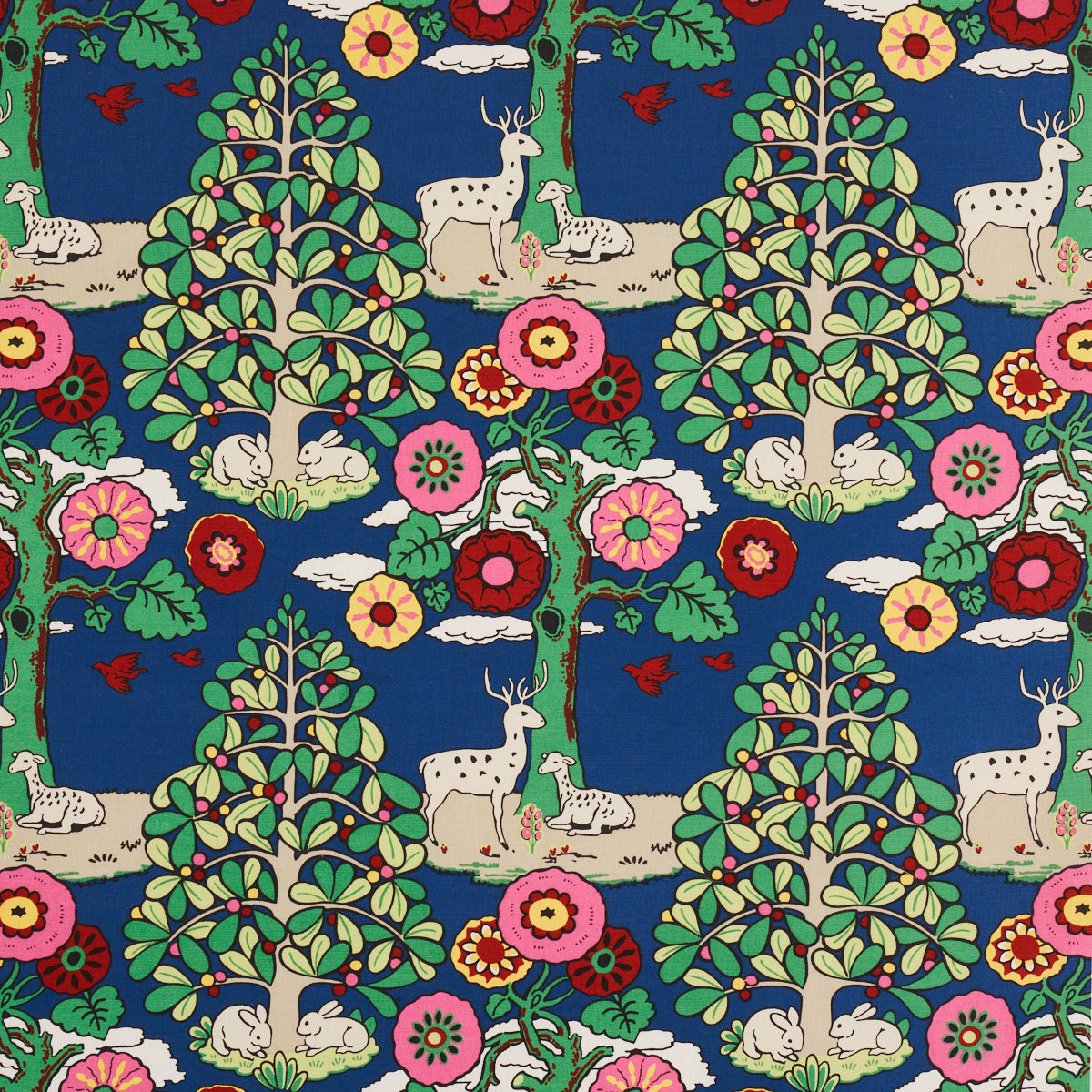 Fantasy Forest fabric in blue and multi color - pattern number 176970 - by Schumacher in the Once Upon A Time collection