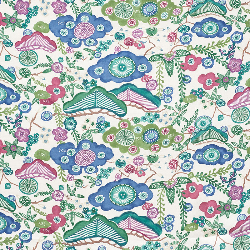 Yume fabric in emerald color - pattern number 177011 - by Schumacher in the Mingei collection