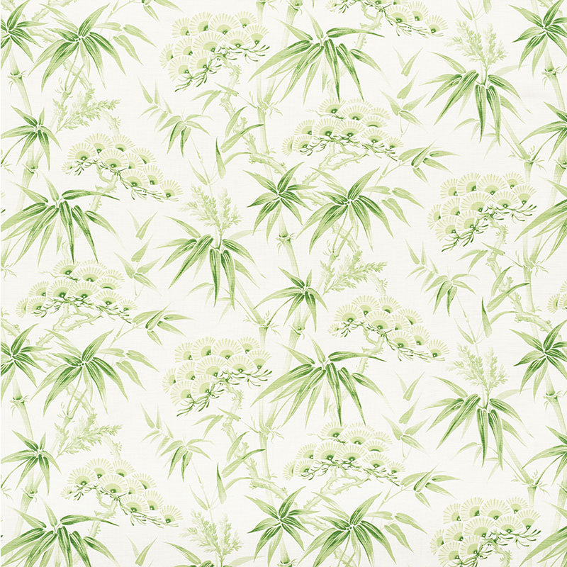 Arita Floral fabric in leaf color - pattern number 177041 - by Schumacher in the Mingei collection