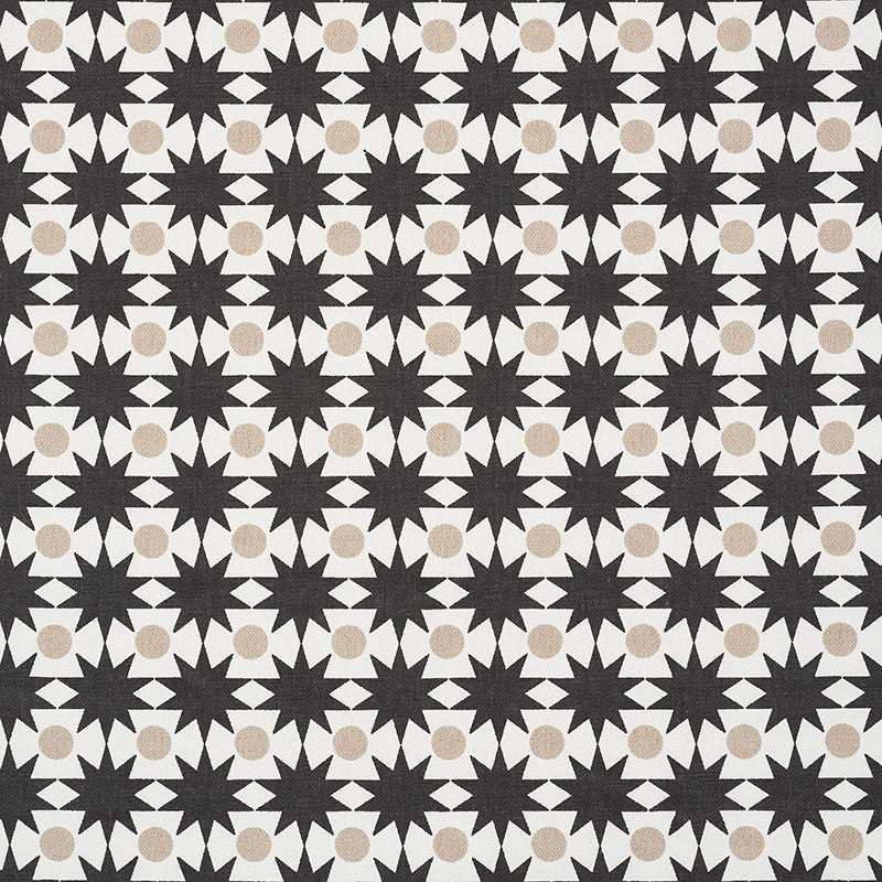Cosmos fabric in black and sand color - pattern number 177063 - by Schumacher in the Studio Bon collection