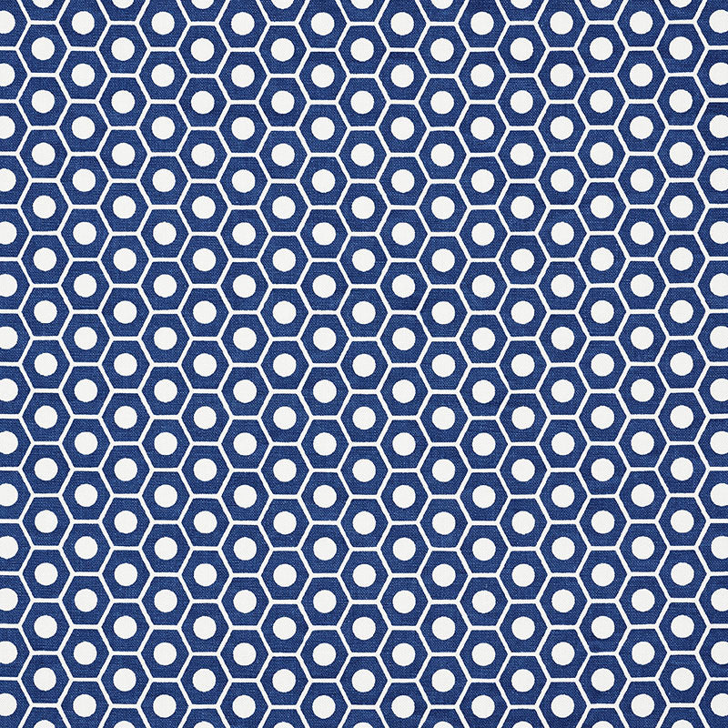 Queen B fabric in navy color - pattern number 177070 - by Schumacher in the Studio Bon collection