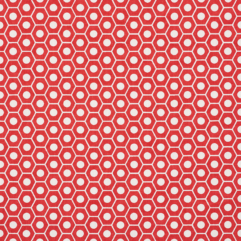 Queen B fabric in red color - pattern number 177074 - by Schumacher in the Studio Bon collection