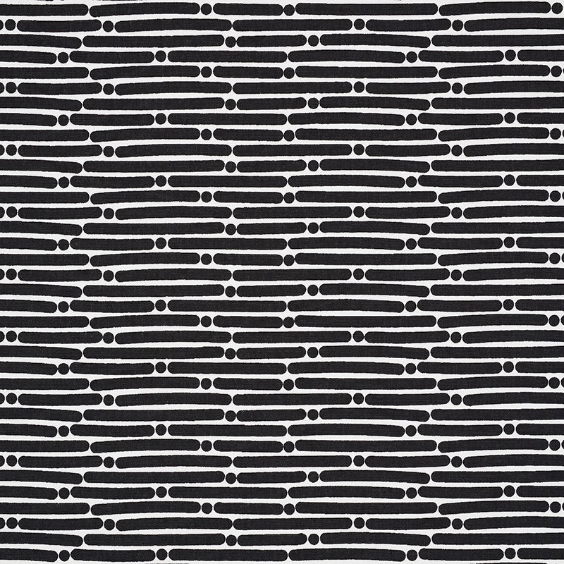 Dot Dash fabric in black color - pattern number 177105 - by Schumacher in the Studio Bon collection