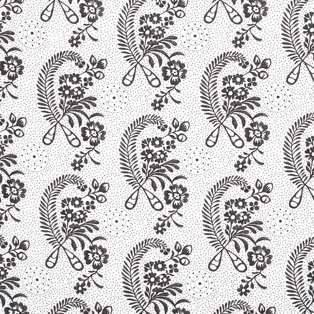 Millicent fabric in blackwork color - pattern number 177211 - by Schumacher in the Wallflowers collection