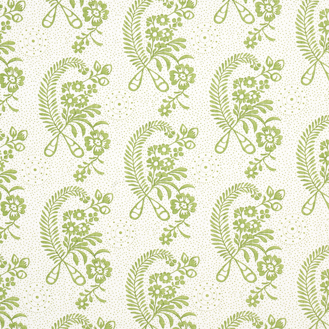 Millicent fabric in leaf color - pattern number 177213 - by Schumacher in the Wallflowers collection