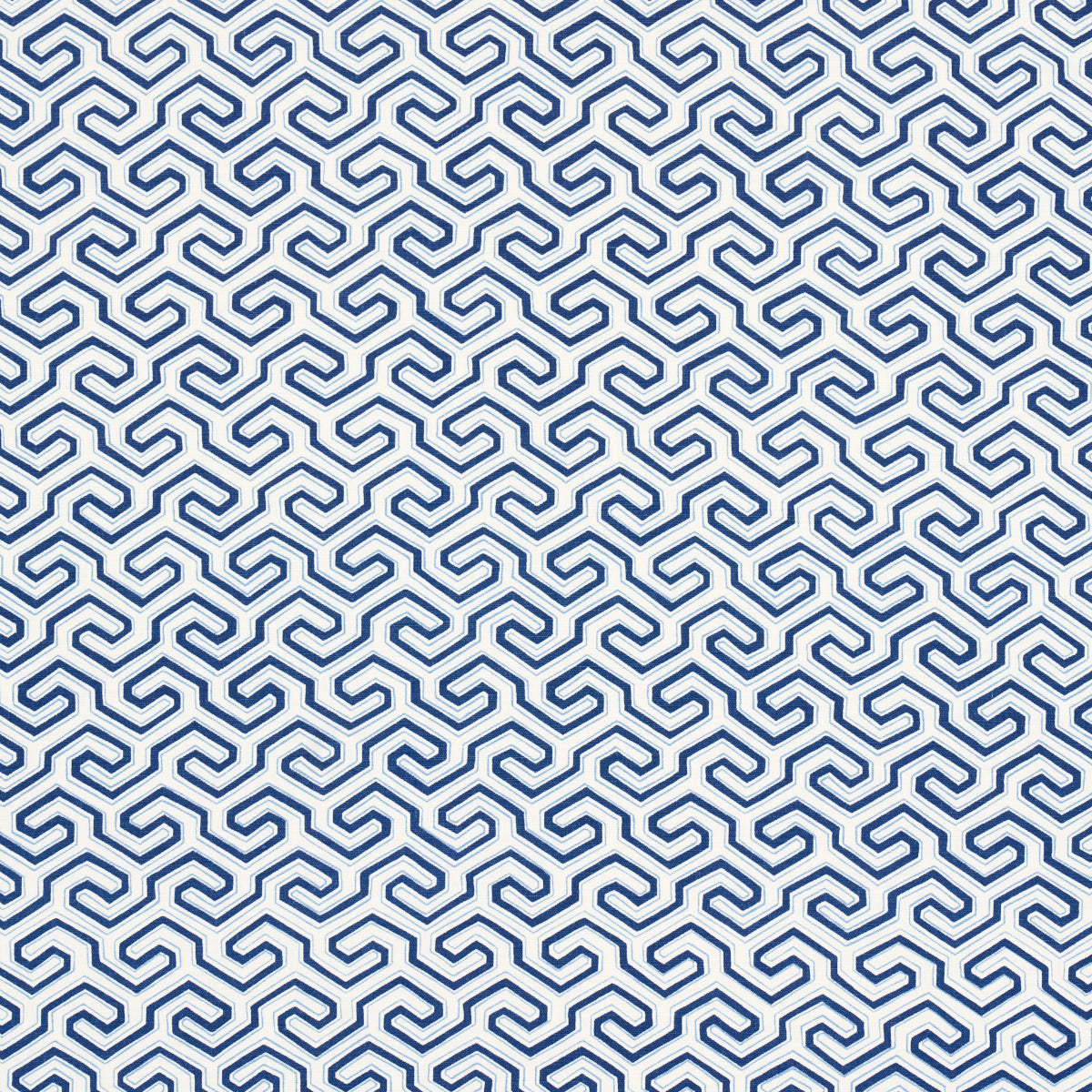 Ming Fret Print fabric in blue color - pattern number 177280 - by Schumacher in the Orient Express collection