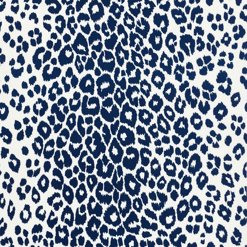 Iconic Leopard Indoor Outdoor fabric in navy color - pattern number 177323 - by Schumacher in the Indoor-Outdoor Prints &amp; Wovens collection