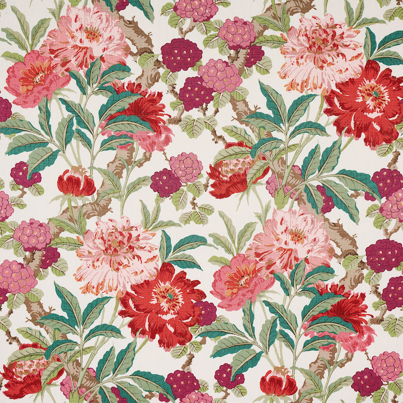 Enchanted Garden fabric in fuchsia color - pattern number 177392 - by Schumacher in the Schumacher Classics collection