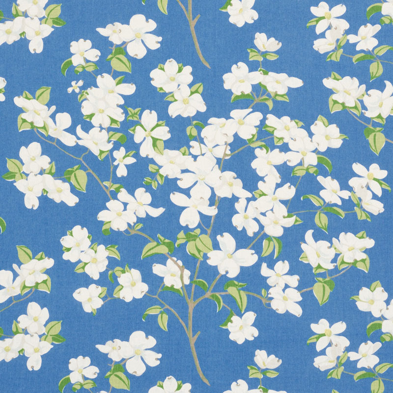Blooming Branch fabric in blue color - pattern number 177411 - by Schumacher in the Schumacher Classics collection