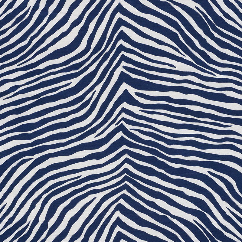 Iconic Zebra fabric in blue color - pattern number 177440 - by Schumacher in the Happy Together collection