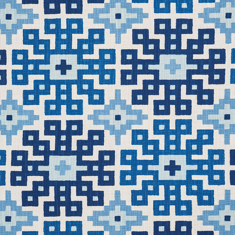 Palmetto Print fabric in ocean color - pattern number 177451 - by Schumacher in the Happy Together collection