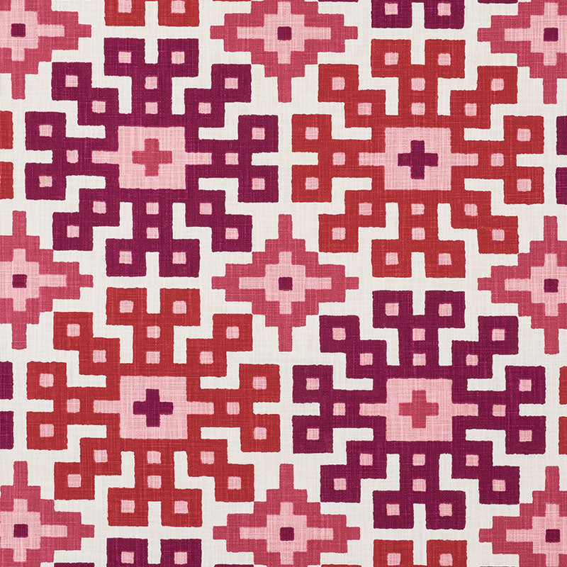 Palmetto Print fabric in valentine color - pattern number 177452 - by Schumacher in the Happy Together collection