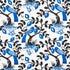 Olive Tree fabric in black and blue color - pattern number 177470 - by Schumacher in the Print Happy collection