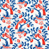 Olive Tree fabric in blue and red color - pattern number 177471 - by Schumacher in the Print Happy collection
