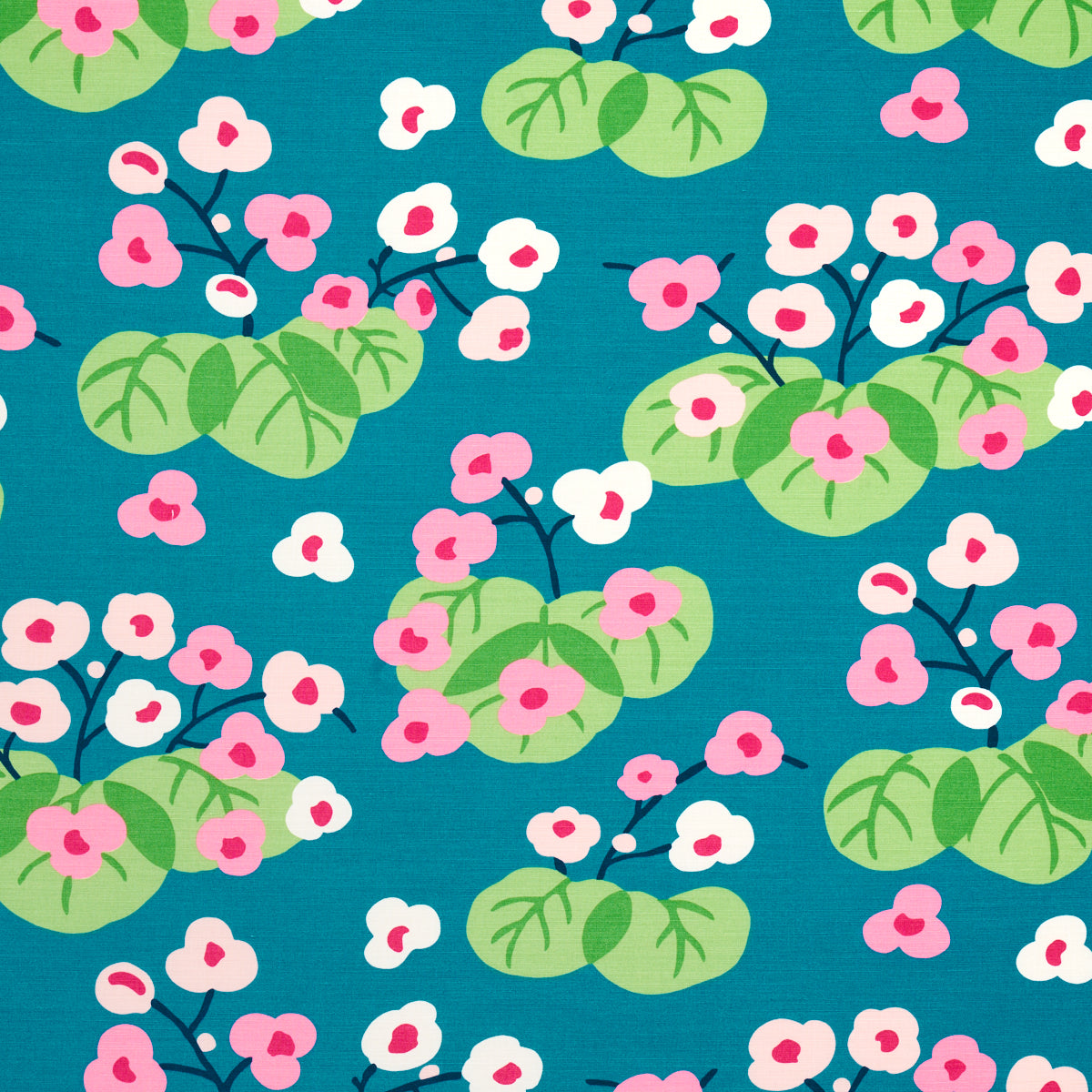Saku fabric in peacock color - pattern number 177481 - by Schumacher in the Print Happy collection