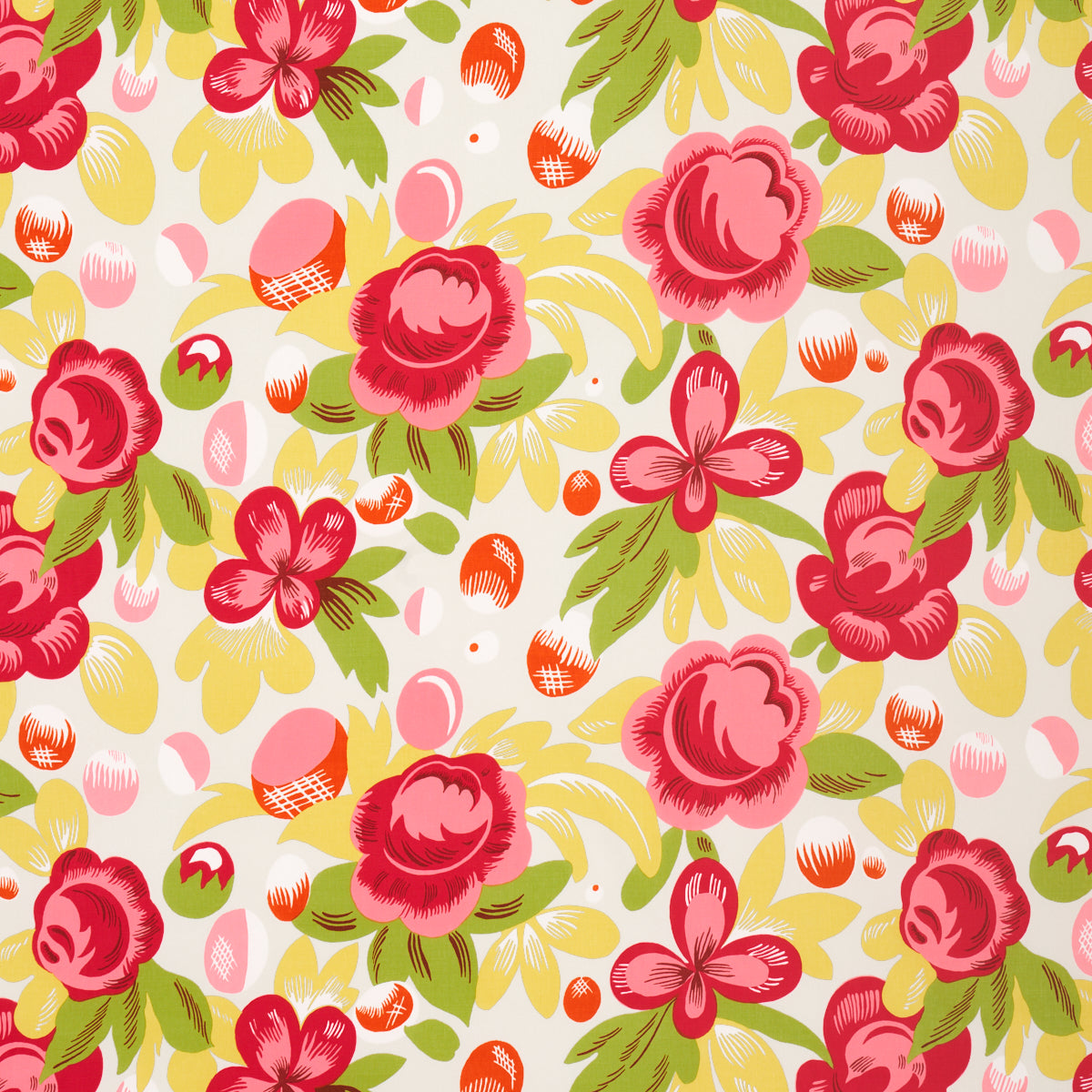 Juin fabric in poppy and yellow color - pattern number 177531 - by Schumacher in the Fashion Forward collection
