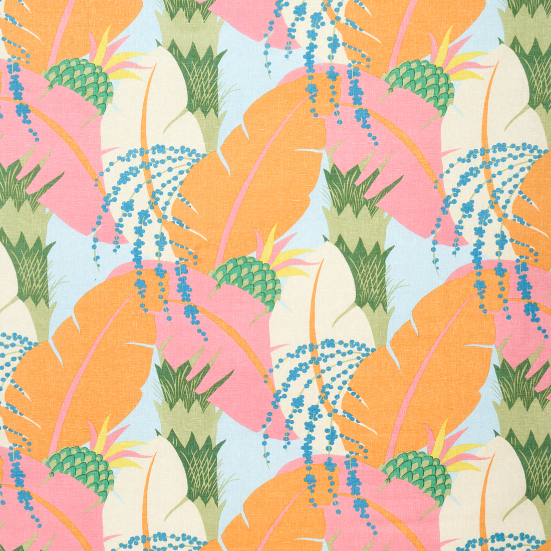 Ananas fabric in tropical color - pattern number 177540 - by Schumacher in the Tropicana collection