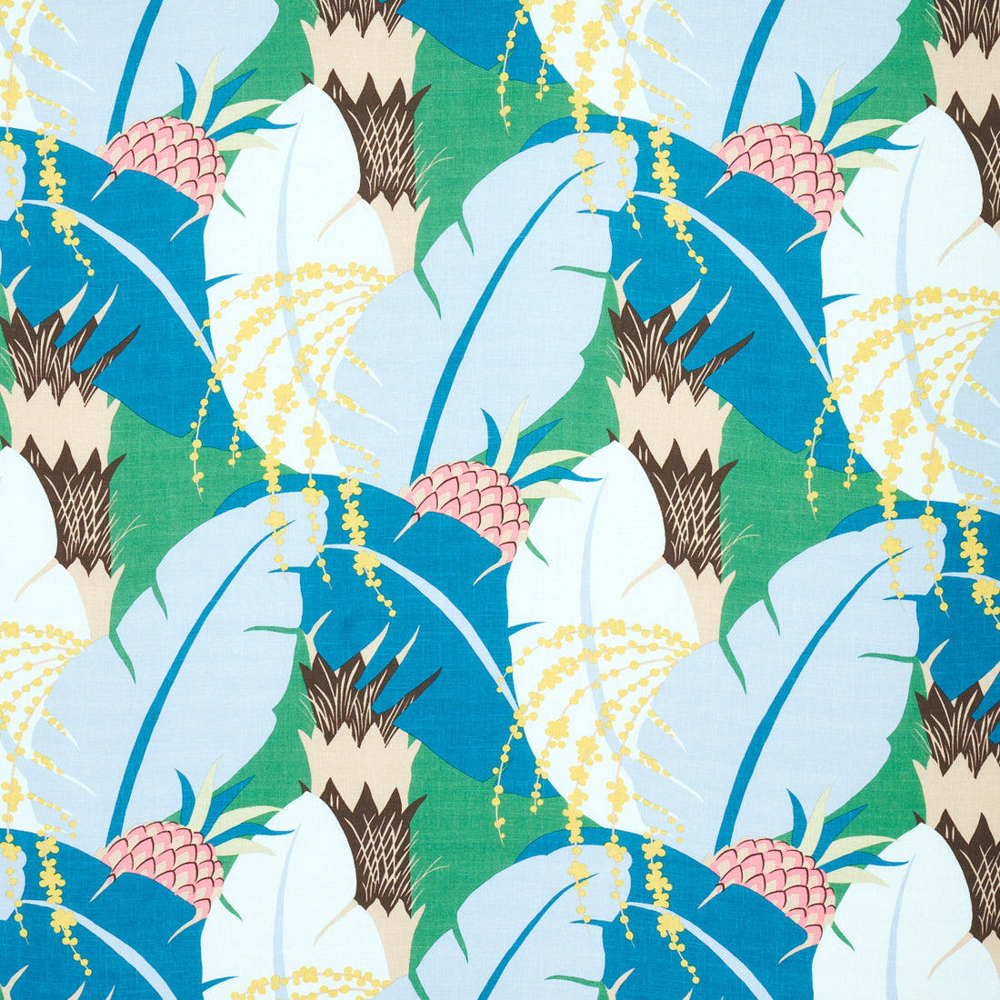 Ananas fabric in peacock color - pattern number 177541 - by Schumacher in the Tropicana collection